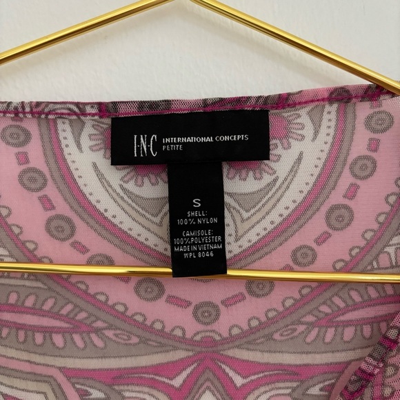 Vtg Y2K Sheer Asymmetric Flutter Sleeve Top Sz Amall - Picture 5 of 6